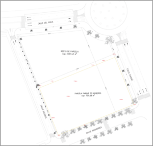 plano de la parcela del parque auxiliar de bomberos en villena